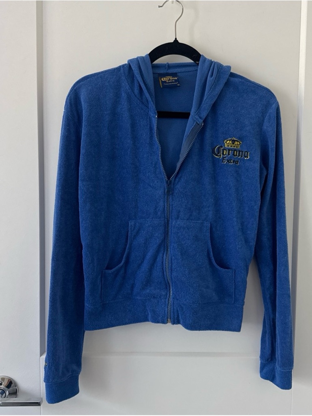 Blue Hooded Zip-Up Jacket